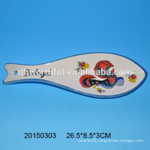 Cute fish shaped ceramic spoon for wholesale